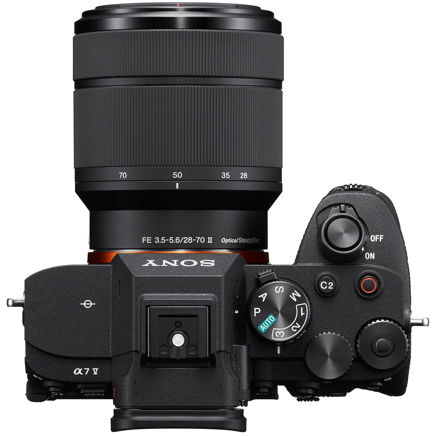 70 50 I 35 28 FE 3.5-5.6/28-70 II Optical SteadyShot OFF SONY ON S A M P 1 AUTO 2 3 C2 a7 V CS MENU