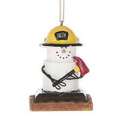 Ganz - S'Mores Snowman Fireman with Ax Resin Christmas Tree Ornament 2.75 inch - White