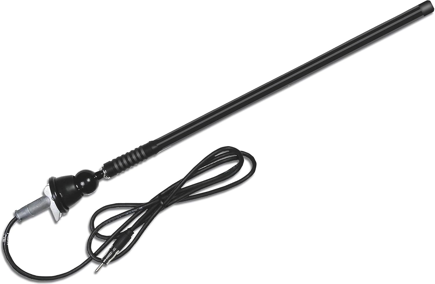 Front. Dual - Dual MANT16B 16" Marine Mast Antenna | Long Range | Durable Weather-Resistant Design | Black - Black.