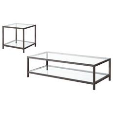 Front. Coaster Co. of America - Trini 2-piece Coffee and End Table Set Black Nickel - Black.