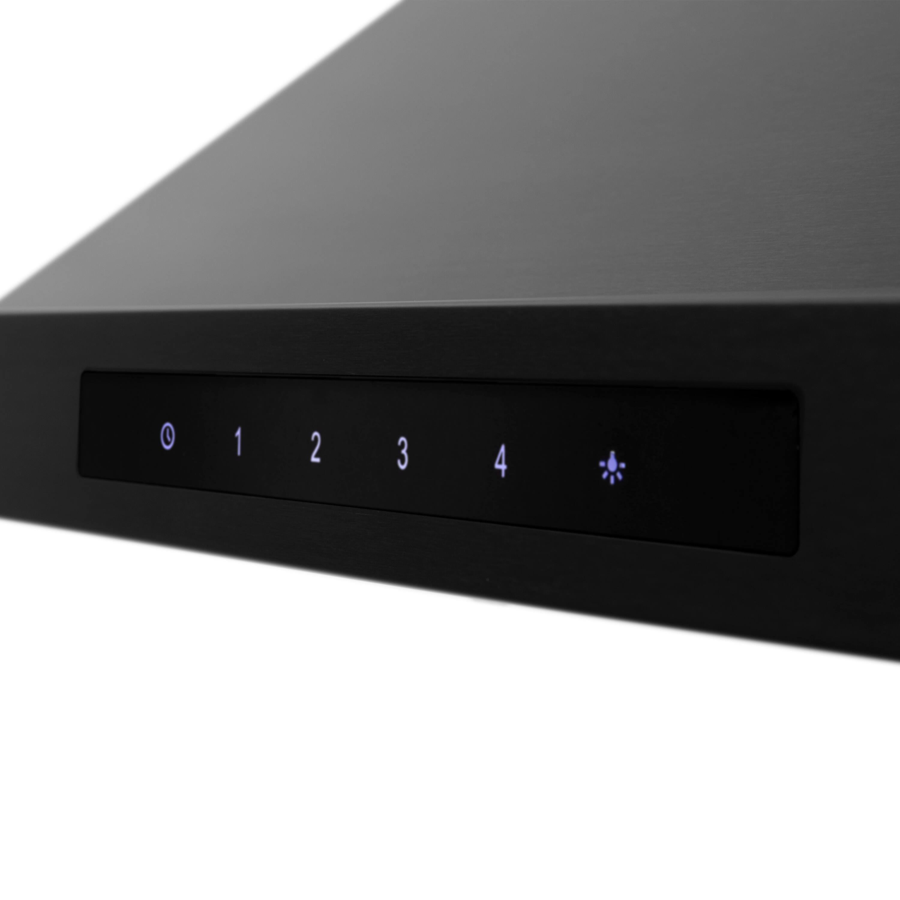 Back. ZLINE - 30" Externally Vented Range Hood - Black stainless steel.