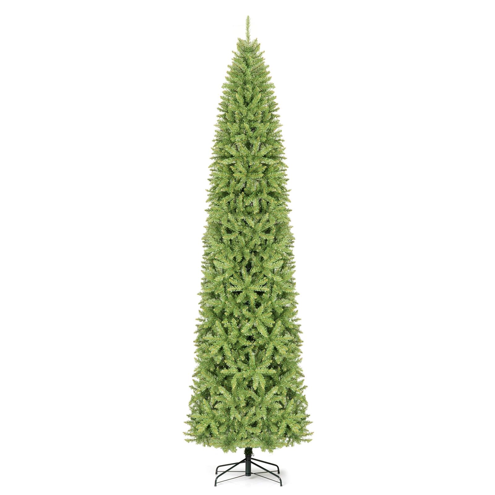 Alt View 9. Gymax - Gymax 10 FT Artificial Pencil Christmas Tree w/1715 Lush Branch Tips & Metal Stand Green - Green.