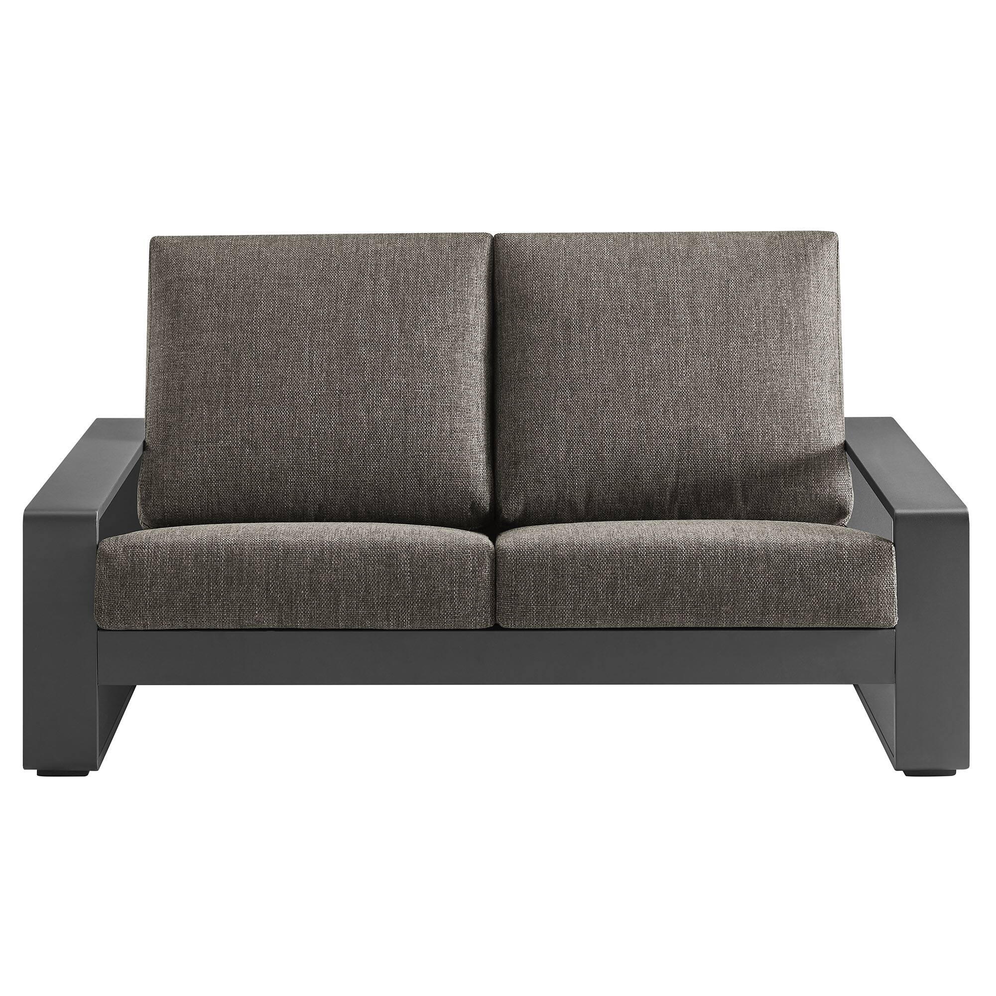 Alt View 4. Modway - Lirienne Outdoor Patio Aluminum Loveseat by Modway - Smoke Gray.