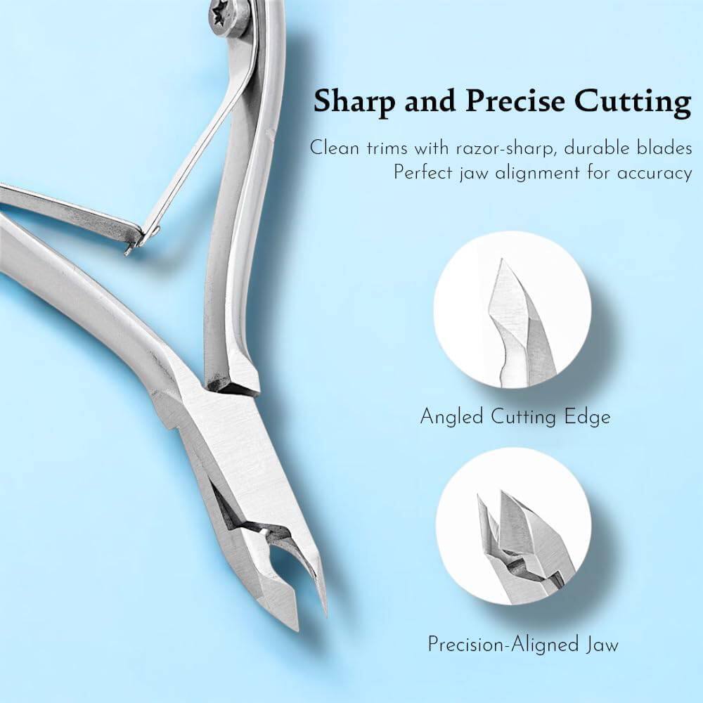 Sharp and Precise Cutting

Clean trims with razor-sharp, durable blades  
Perfect jaw alignment for accuracy

Angled Cutting Edge

Precision-Aligned Jaw