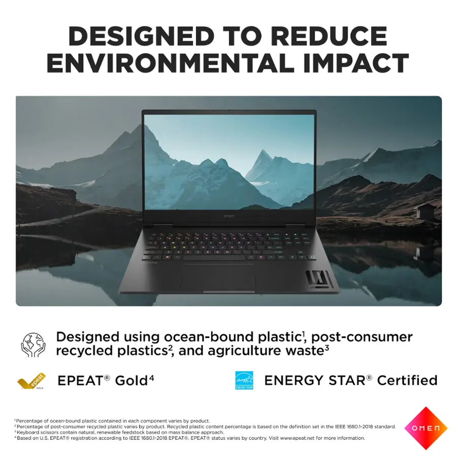 Designed to Reduce Environmental Impact: Designed using ocean-bound plastic, post-consumer recycled plastics, and agriculture waste. EPEAT PEA Gold certified. 5% of ocean-bound plastic contained in each component varies by product. Percentage of post-consumer recycled plastic varies by product. Recycled plastic content percentage is based on the definition set in the EEE 16801-2018 standard. Keyboard and scissors contain natural renewable feedstock based on mass balance approach. Based on U.S. EPEAT registration according to the EEE 16801-2018 standard. EPEAT status varies by country. Visit [www.epeat.net](http://www.epeat.net) for more information.