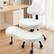 Alt View 4. KERDOM - Ergonomic Cross-Legged Office Chair with Wheels, Meditation & Kneeling Chair for ADHD, PU Leather Wide Seat 360° Swivel - White.