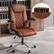 Back. Costway - PU Leather Office Chair Height Adjustable Executive Chair with Adjustable Headrest - Brown.