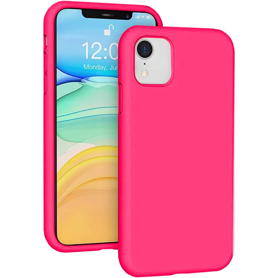Entronix - Liquid Silicone Case for iPhone XR - Soft-Touch Protection - Hot Pink