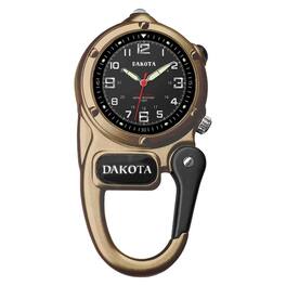 Dakota - Mini Clip Microlight Pocket Watch with White Flashlight – Swiss Style Mini Watch & Army Gift – - Army Brown