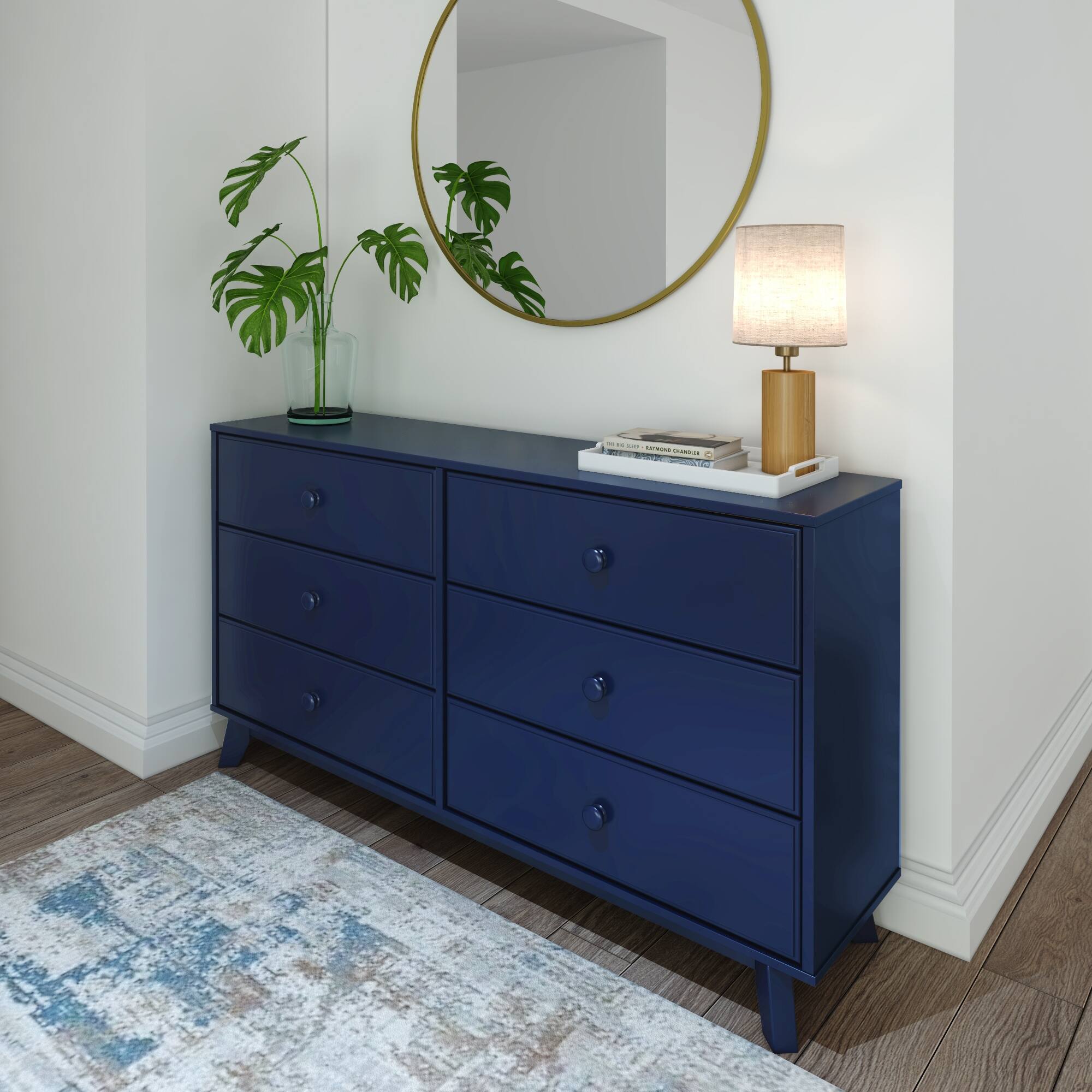 Alt View 1. Plank+Beam - Plank+Beam Classic 6-Drawer Dresser, Blue - Blue.