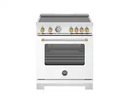 Bertazzoni - 30" Master Series Induction Range - Bianco Matt/Gold - White