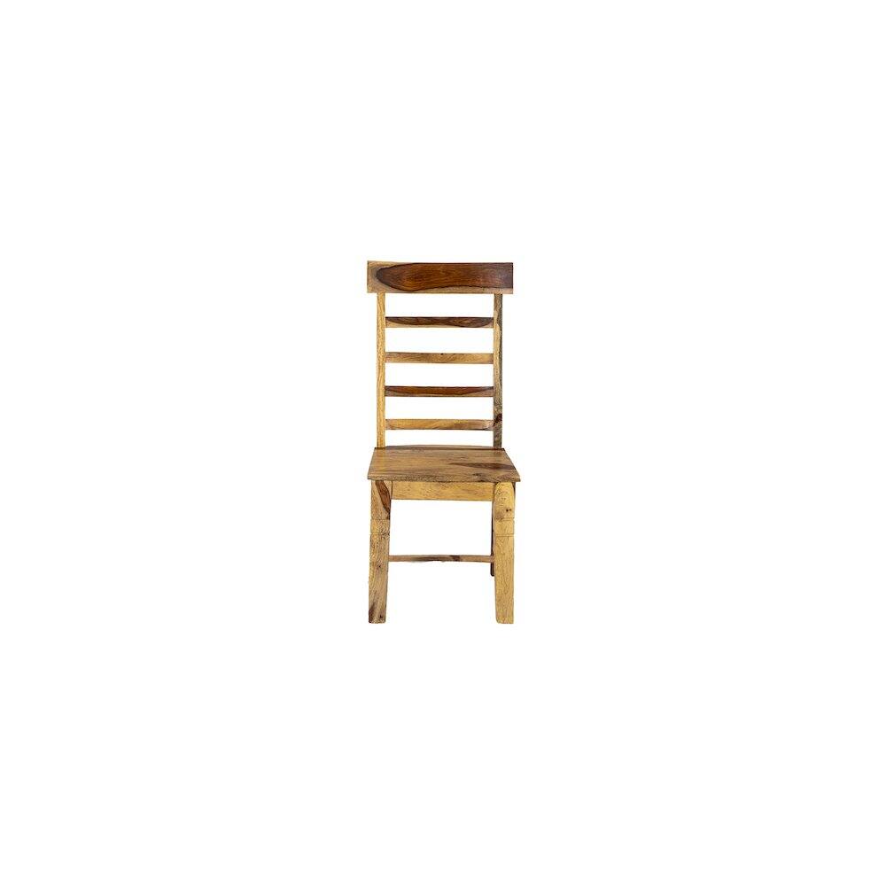 Back. Porter Designs - Taos Solid Sheesham Wood Ladderback Dining Chair - Natural.