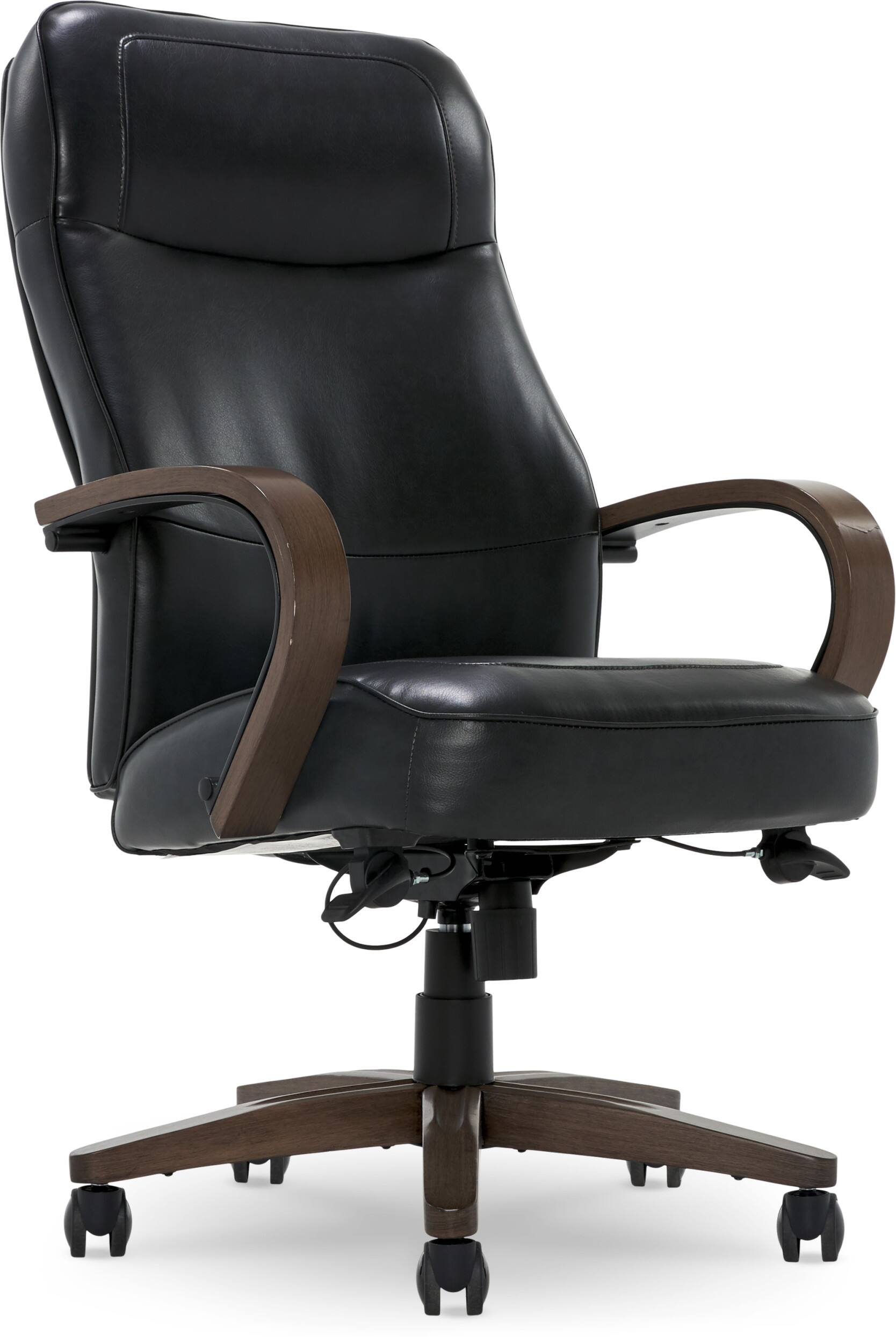 Front. Thomasville - Bonded Leather Executive Office Chair - Black.