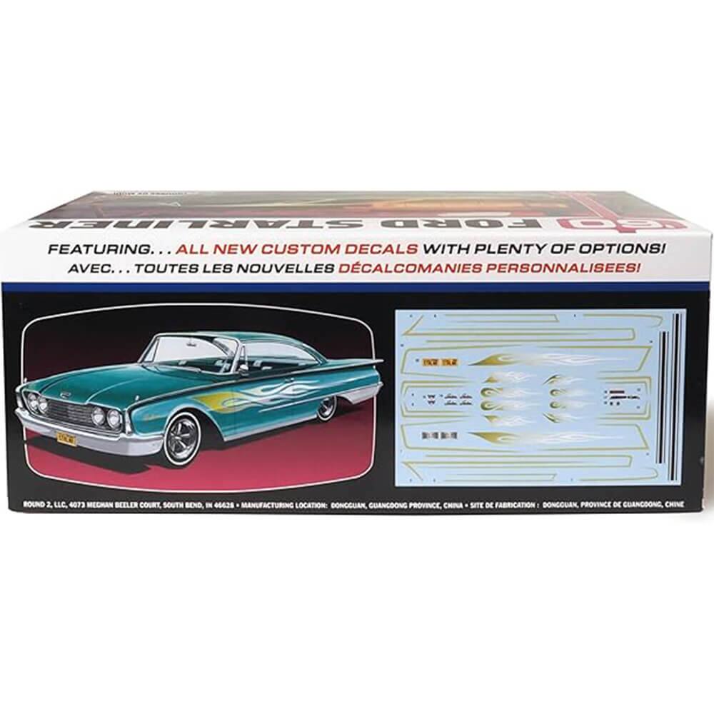 Sure, here is the corrected and grouped text from the image:

---

**STARLINER FORD 102S**

**FEATURING... ALL NEW CUSTOM DECALS WITH PLENTY OF OPTIONS!**  
**AVEC... TOUTES LES NOUVELLES DÉCALCOMANIES PERSONNALISÉES!**

**ROUND 2, LLC. 4073 MEGHAN BEELER COURT, SOUTH BEND, IN 46628**  
**MANUFACTURING LOCATION: DONGGUAN, GUANGDONG PROVINCE, CHINA**  
**SITE DE FABRICATION: DONGGUAN, PROVINCE DE GUANGDONG, CHINE**

---

This text is organized to reflect the information as it appears on the packaging.