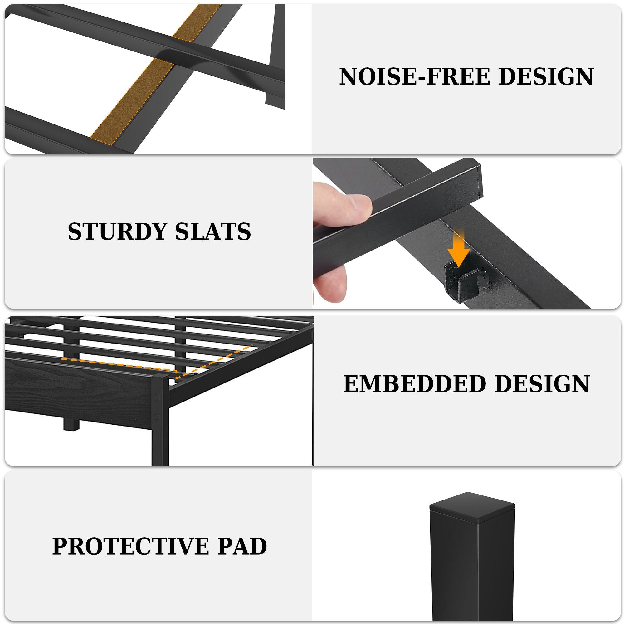 - NOISE-FREE DESIGN
- STURDY SLATS
- EMBEDDED DESIGN
- PROTECTIVE PAD
