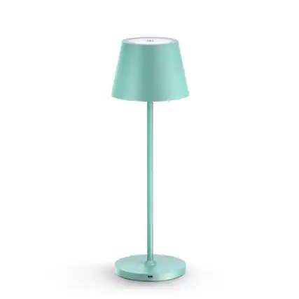 Front. ONEWISH - Cordless Portable LED Lamp with Dimming Touch Control - Turquoise.