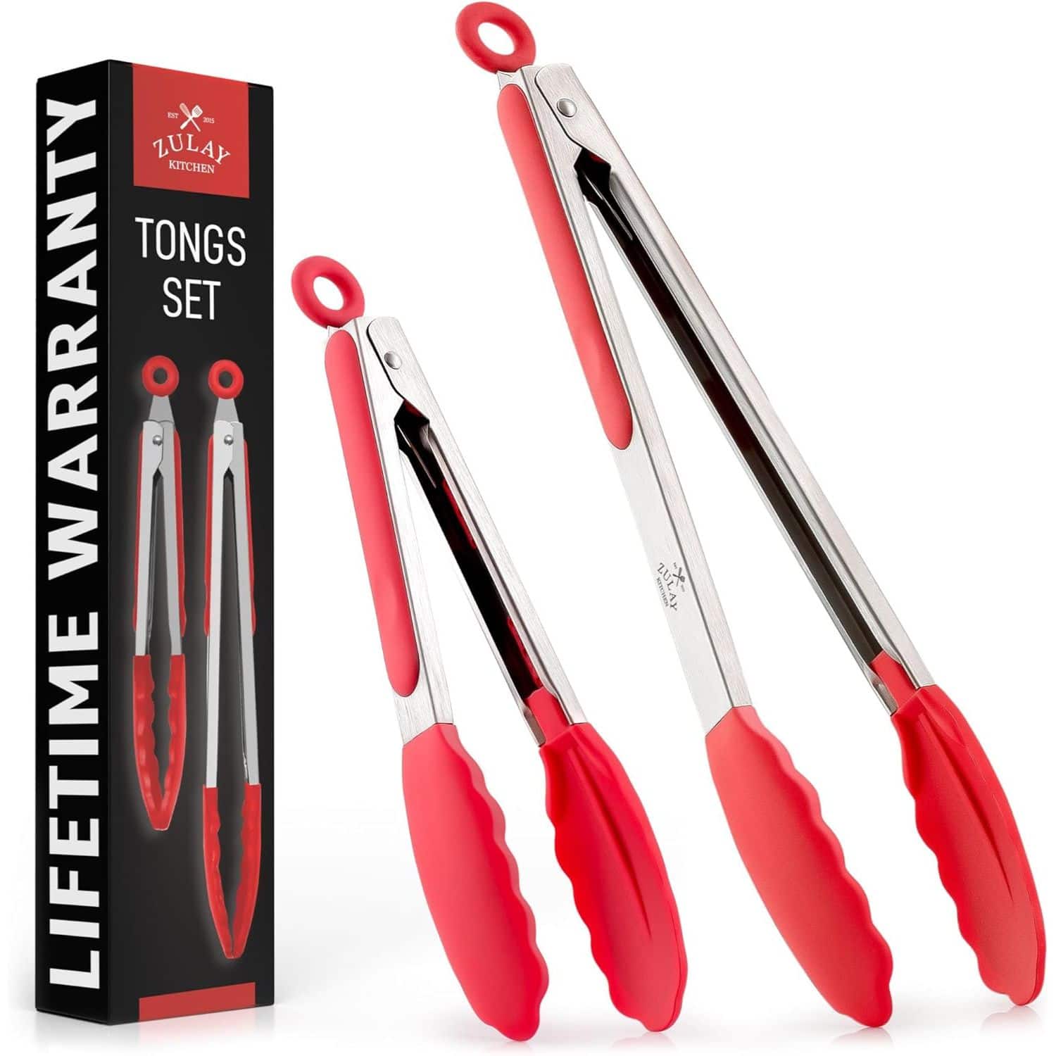 ZULAY KITCHEN TONGS SET LIFETIME WARRANTY