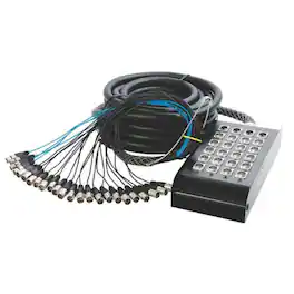 On Stage Stands - OnStage 20 x 4 XLR Stage Snake, Connector, 50 Foot (SNK20450V2) - Black