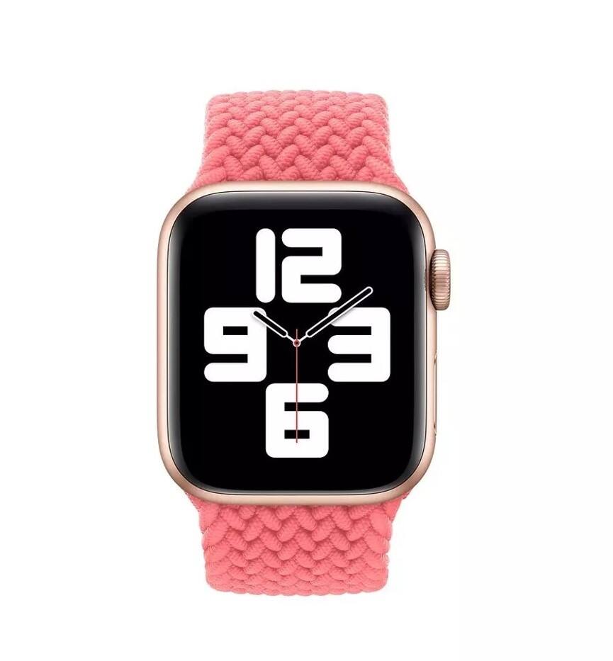 Alt View 3. Apple - APPLE WATCH BRAIDED SOLO LOOP 44MM - SIZE 7 - PINK PUNCH - Pink Punch.