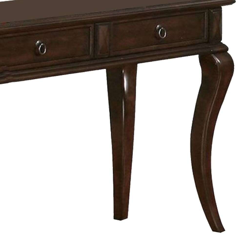 Alt View 6. Manhattan Lane - Transitional Style Wood and Metal Sofa Table with Drawers - Brown.