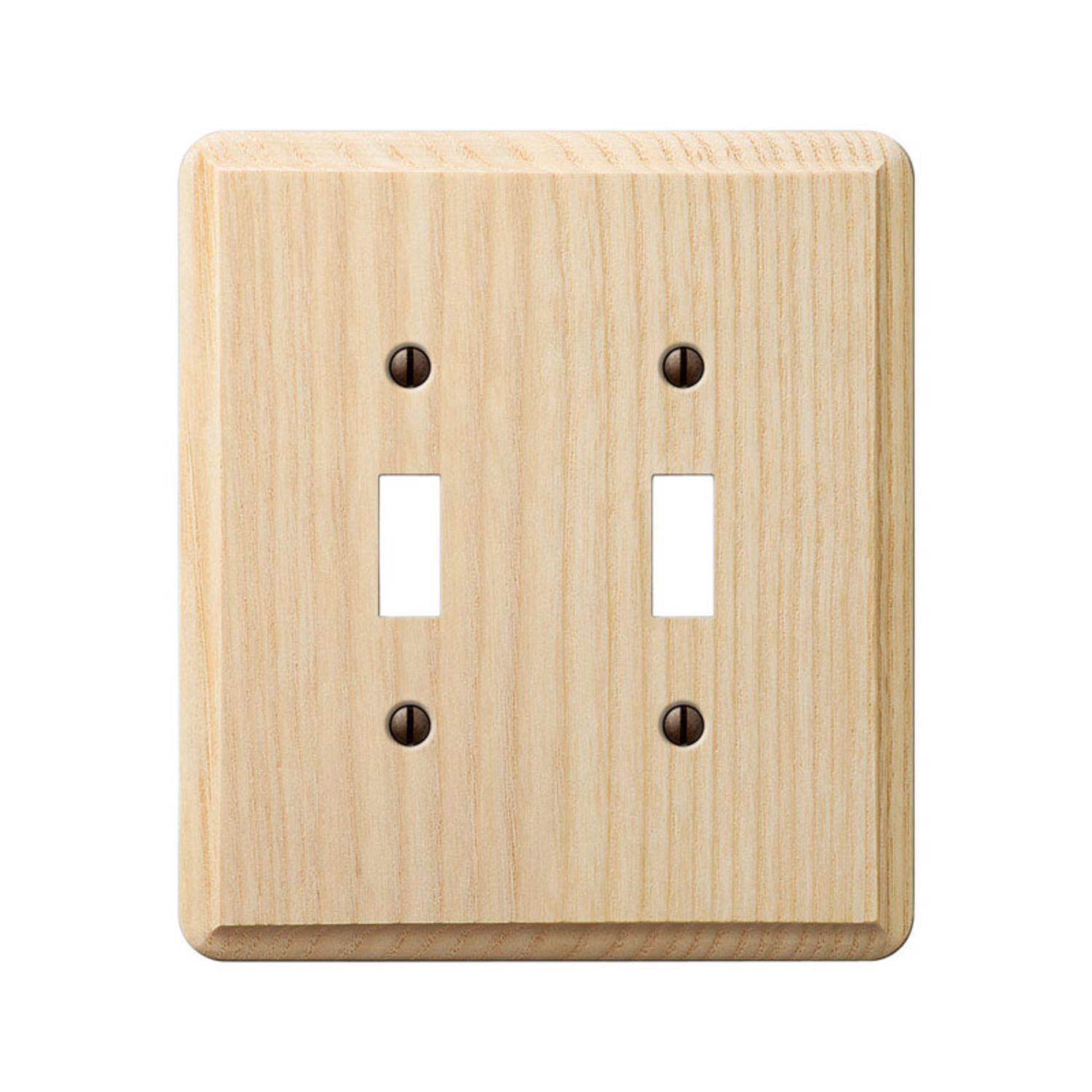 Angle. AMERELLE - Amerelle Contemporary Unfinished Beige 2 gang Wood Toggle Wall Plate 1 pk - Beige.
