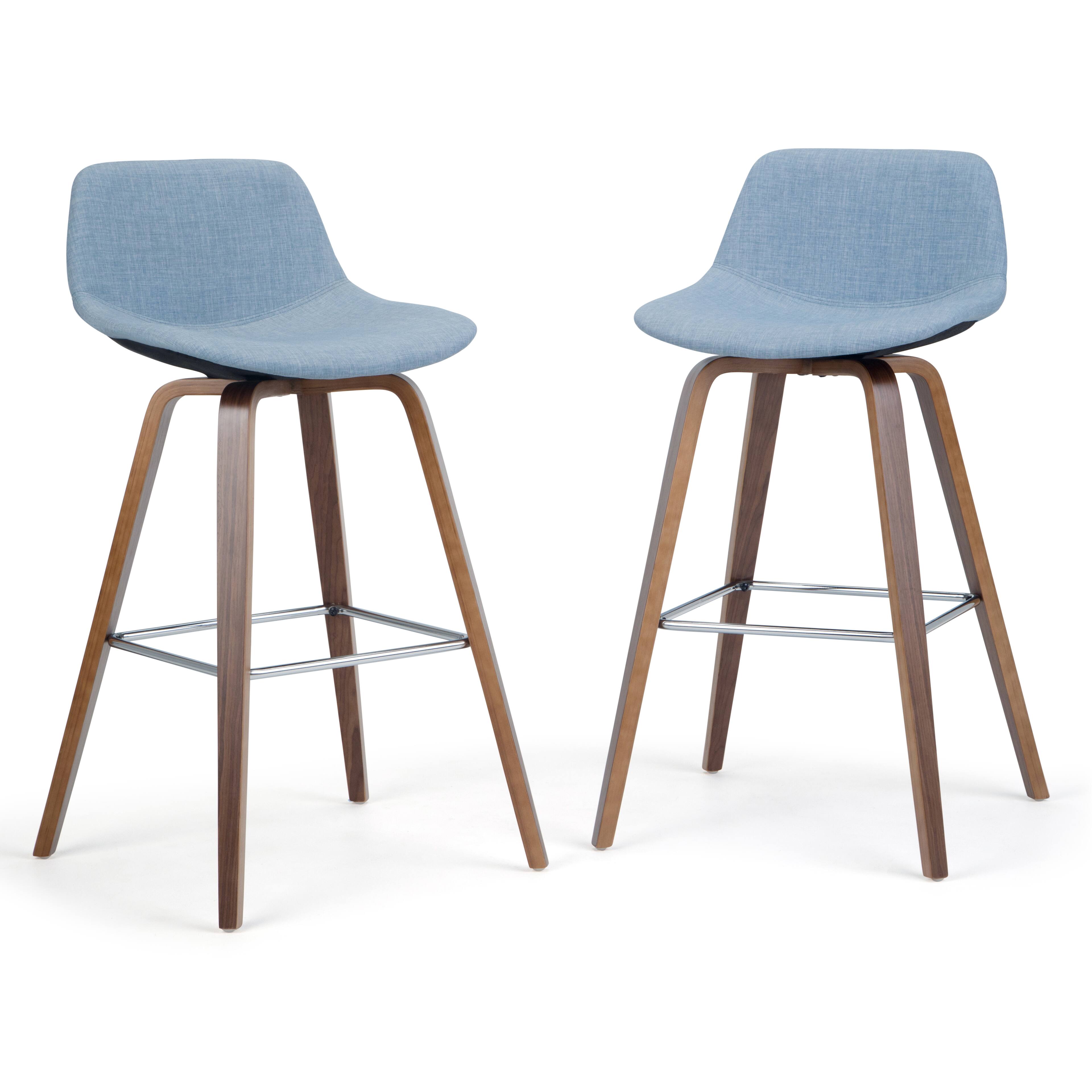 Alt View 14. Simpli Home - Randolph Bentwood Counter Height Stool (Set of 2) - Denim Grey.