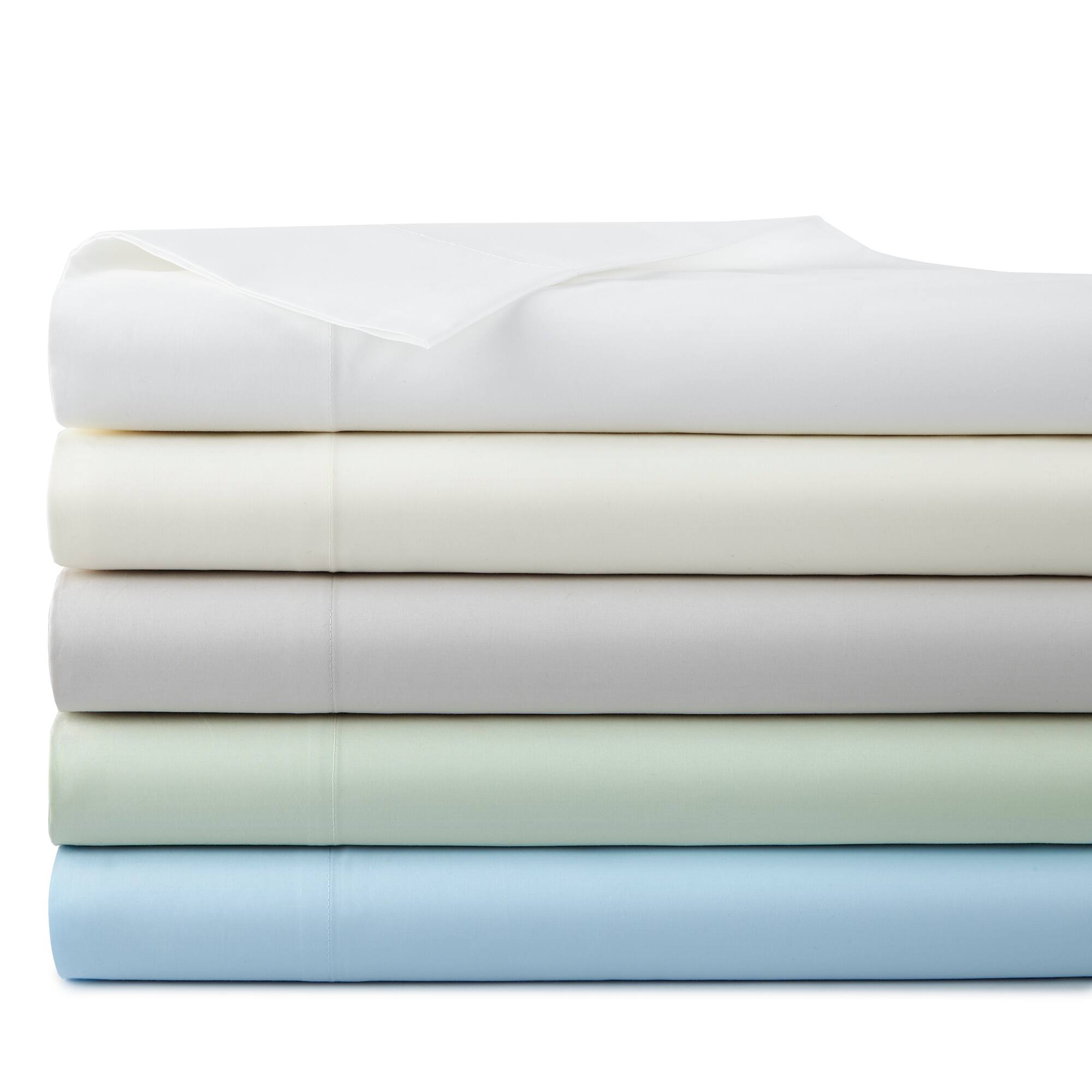 Alt View 1. Shavel Home Products - 250 Thread Count Cotton Percale Sheet Set, Full, Pure White - Pure white.
