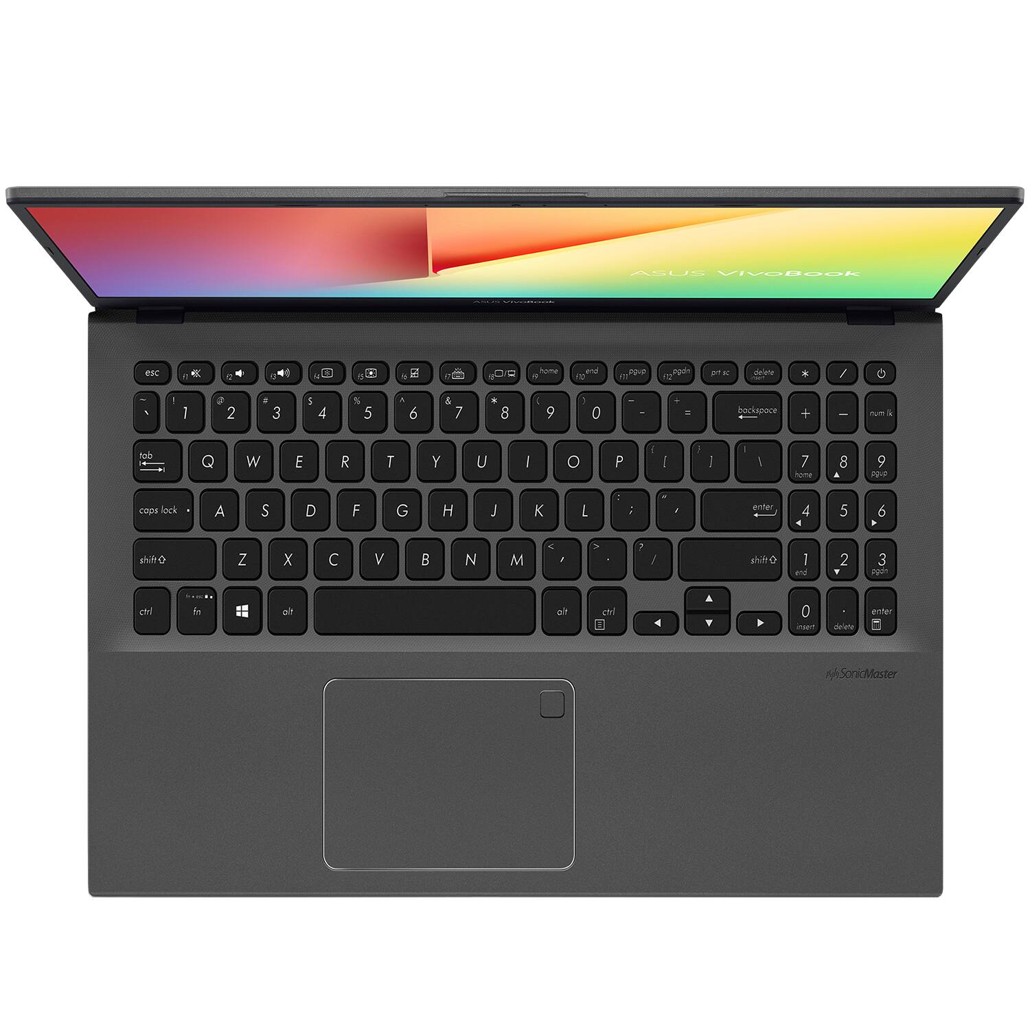 ASUS VIVOBOOK

esc 1 2 3 4 5 6 7 8 9 0 - = backspace

tab Q W E R T Y U I O P

caps lock A S D F G H J K L

shift Z X C V B N M

ctrl fn alt

alt

shift 1 2 3

enter

num lock

home end pg up pg dn

insert delete

ASUS SonicMaster