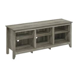 FurniFact - Wood TV stand, up to 65-inch TVs, spacious storage, modern French Oak Grey - Gray