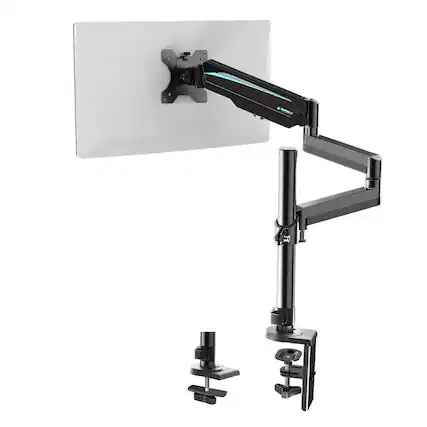Front. Eureka Ergonomic - Adjustable Gas Spring Single Monitor Desk Mount for Screens 13"-32" - Black.