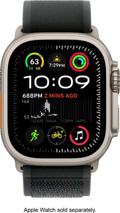 Apple 49mm Trail Loop M/L Natural Titanium Finish Black