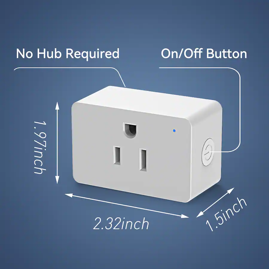 Plug Socket Custom Made DAYBETTER Smart Wi Fi Plug, 15A 1800W Mini Smart Outlet, 100 120V AC ...