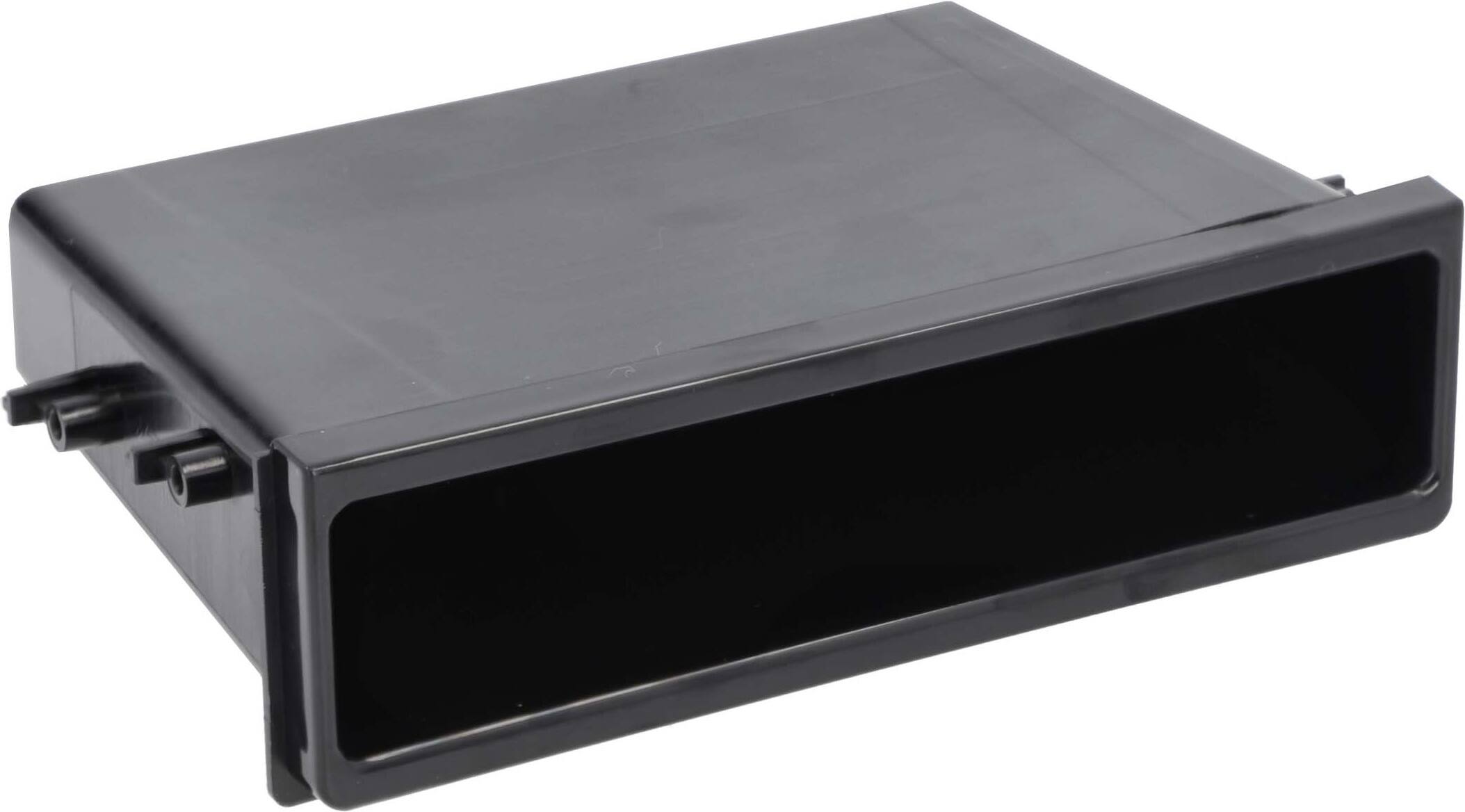 Angle. Metra - Universal DIN‑Size Radio Pocket for Select Metra Dash Kits - Matte black.