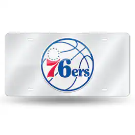 Rico Industries - Philadelphia 76ers NBA Mirrored Laser Cut License Plate Laser Tag - Multi