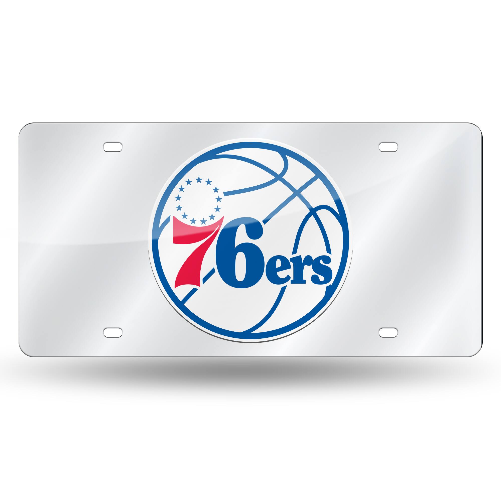 Philadelphia 76ers NBA Mirrored Laser Cut License Plate Laser Tag