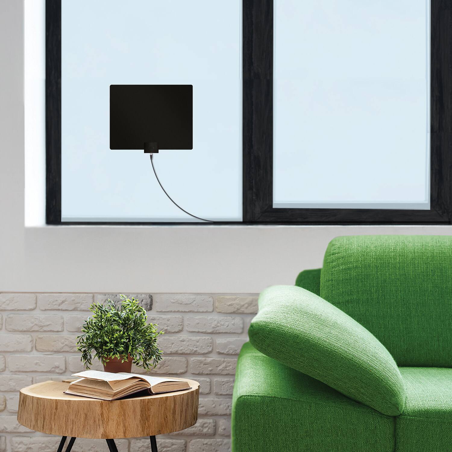 Back. Mohu - Leaf Plus Paper-Thin Indoor TV Antenna, Amplified, UHF VHF, 60-Mile Range, Multi-Directional, 4K 8K UHD, NEXTGEN TV - Black/White.