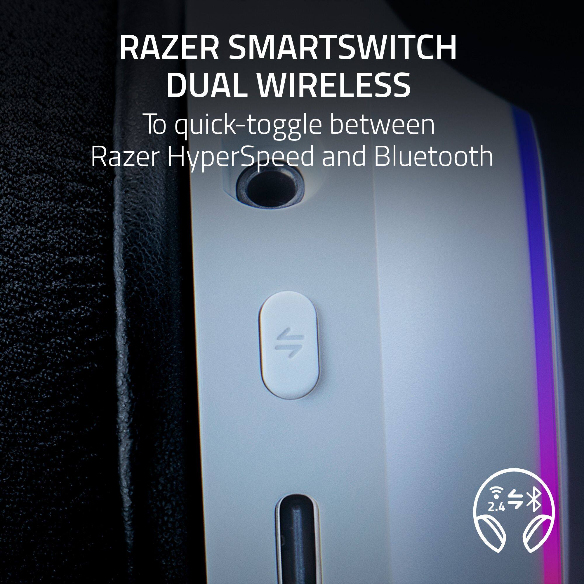 RAZER SMARTSWITCH DUAL WIRELESS: To quickly toggle between Razer HyperSpeed and Bluetooth.