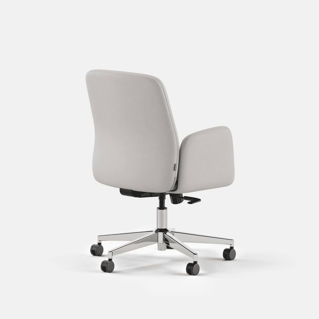 Angle. Branch Furniture - Branch Vegan Leather Softside Mid-Century Modern Mid Back Office Chair – Adjustable Height, Cloud-Like Comfort - Limestone.