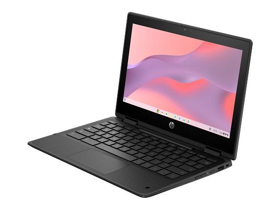 Back. HP - HP Fortis Flip G1m 11.6" Touchscreen Chromebook - 4 GB RAM - 32 GB Storage - Jet Black - Black.