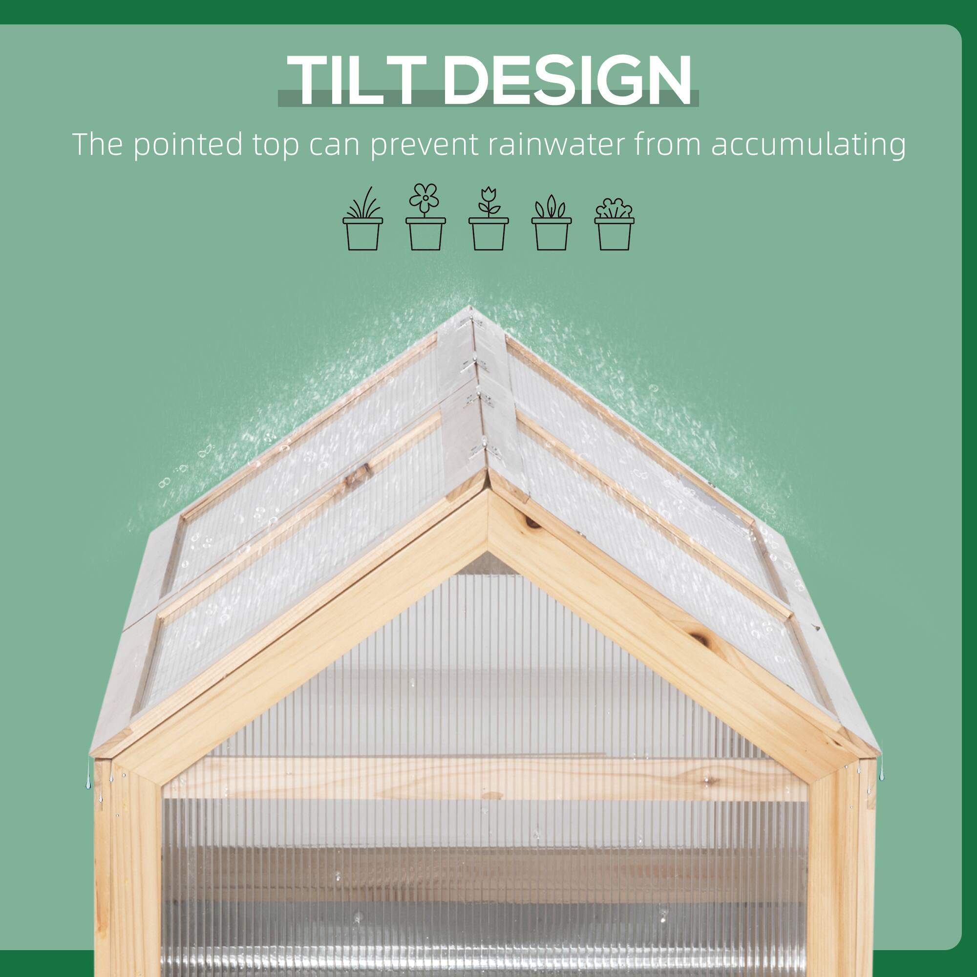 TILT DESIGN
The pointed top can prevent rainwater from accumulating