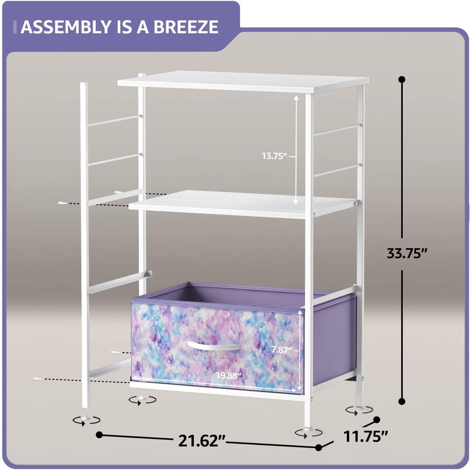 ASSEMBLY IS A BREEZE

- 13.75"
- 33.75"
- 7.87"
- 19.88"
- 21.62"
- 11.75"