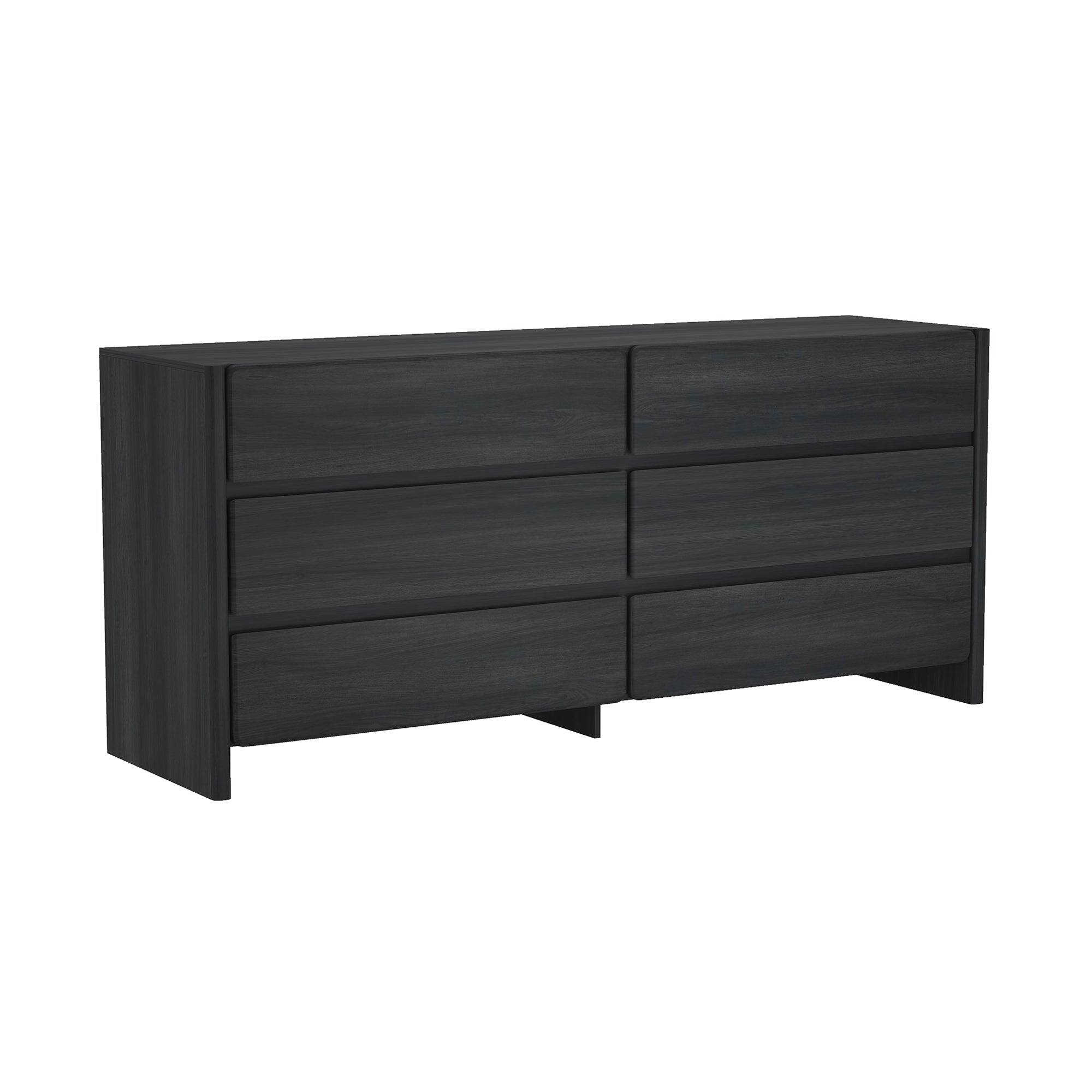 Alt View 2. Manhattan Comfort - Linda Modern 72" Dresser - Charcoal Gray.