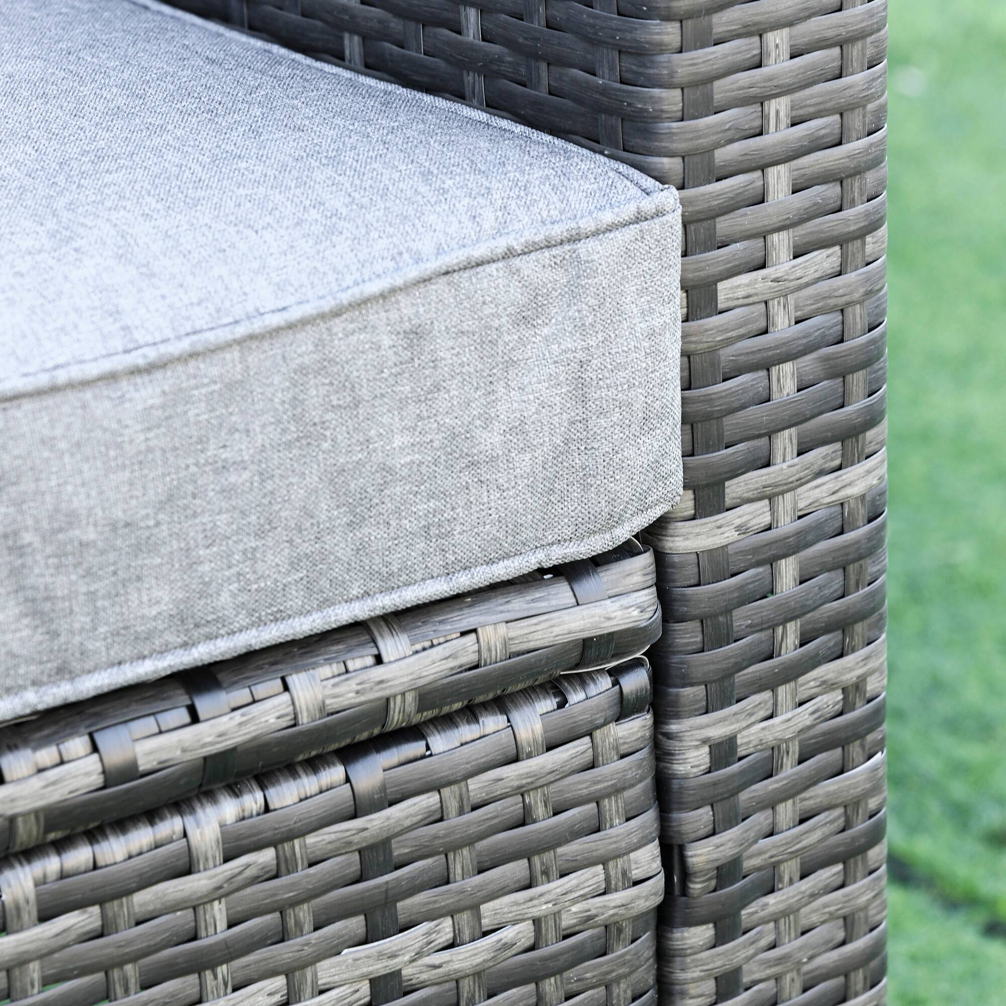 Alt View 8. Outsunny - Outdoor Swivel Rocker, PE Wicker Dining Chair, 360 Degree Swivel Patio Glider with Cushions for Backyard, Lawn - Grey.