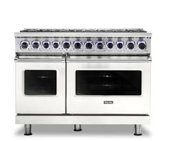 Viking - 48"W./24"D. Dual Fuel Sealed Burner Range-8 Burners - Pure White - Front_Zoom