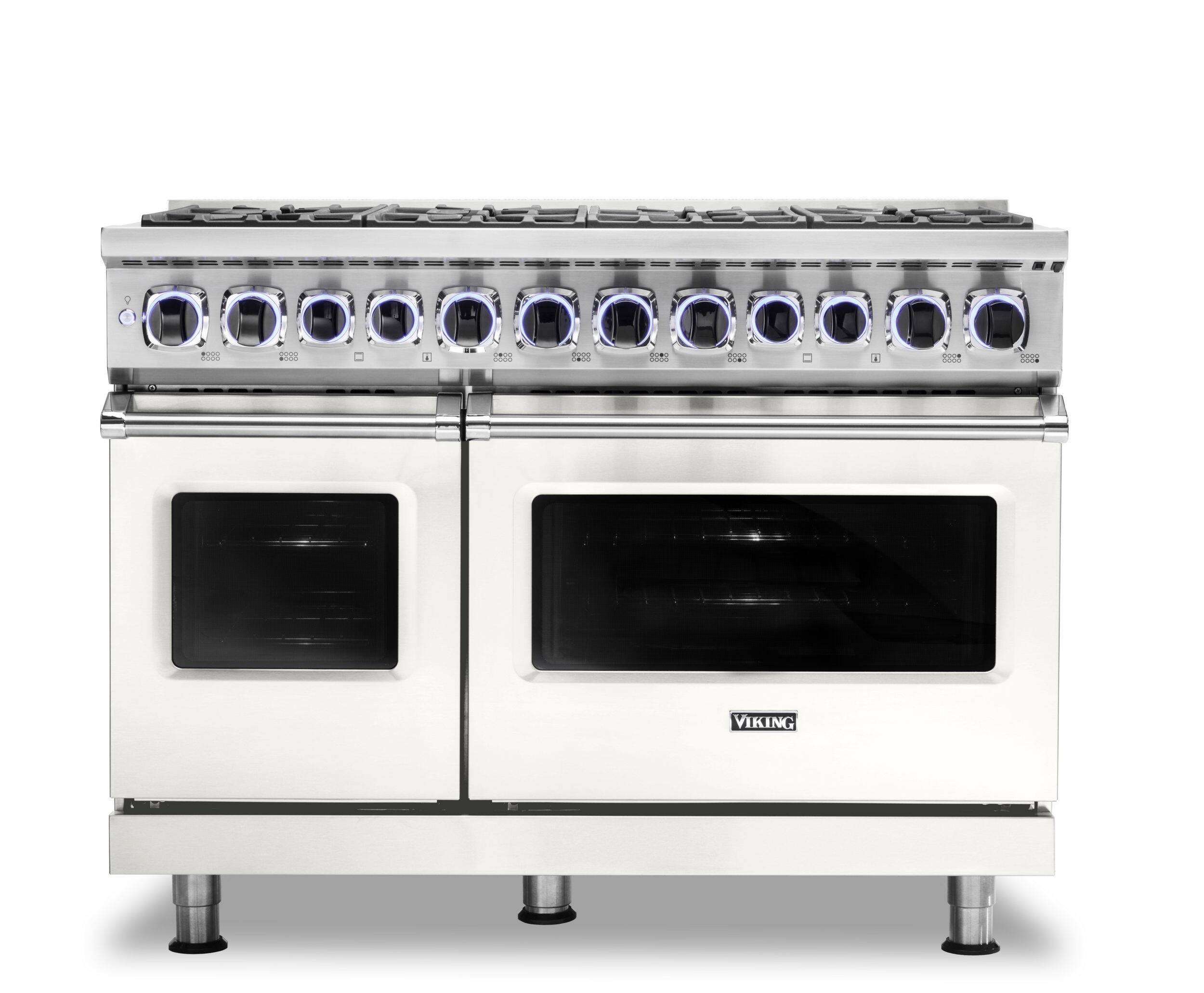 Viking - 48"W./24"D. Dual Fuel Sealed Burner Range-8 Burners - Pure White