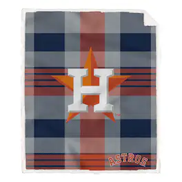 Pegasus - Houston Astros 60" x 70" Plaid Steel Royal Plush Sherpa Blanket - Multicolor