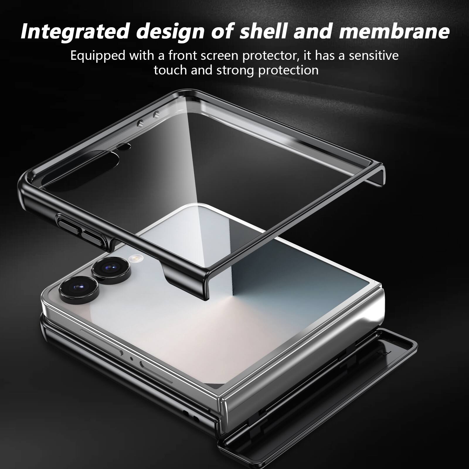 Integrated design of shell and membrane  
Equipped with a front screen protector, it has a sensitive touch and strong protection