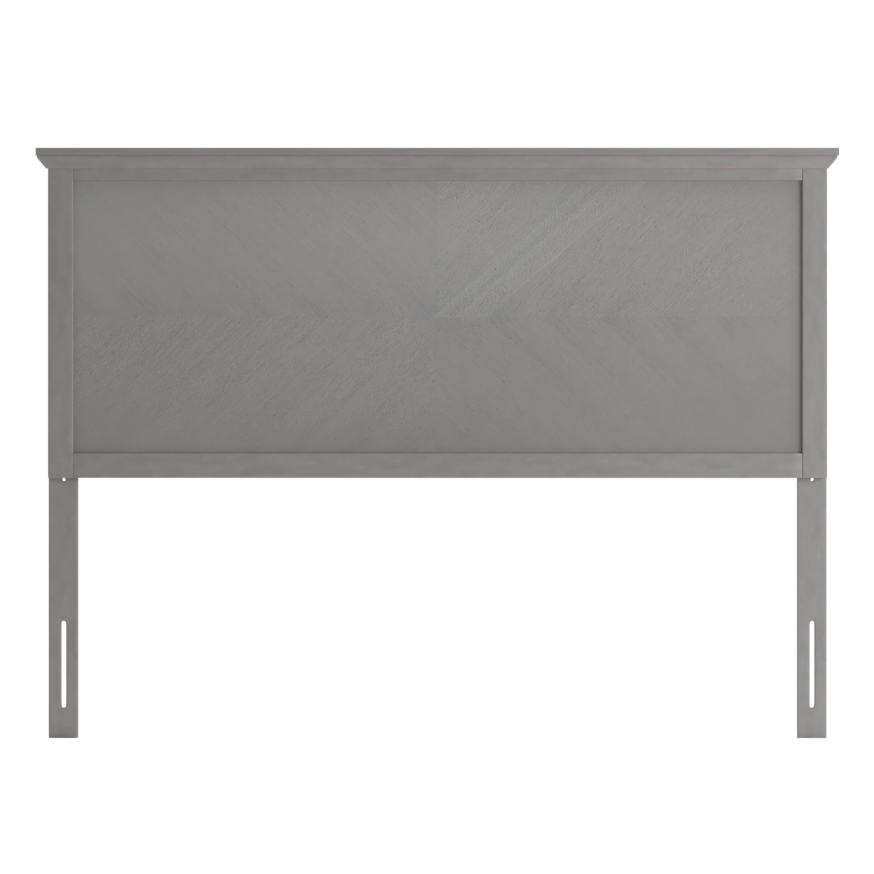 Alt View 9. Emma + Oliver - Frenti Herring Bone Wooden Adjustable Headboard Only - Gray Wash.
