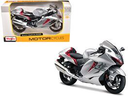 2022 Suzuki Hayabusa 1/12 Diecast Motorcycle Model by Maisto - Silver Metallic