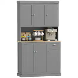 Homcom - 71" Buffet with Hutch - Gray